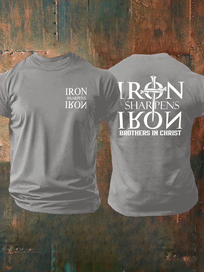 🔥Hot Sale Picks 🔥Men's Iron Sharpen Iron Printed Christian T-shirt