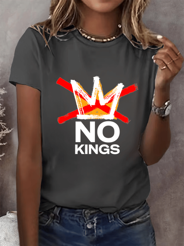 🔥Buy 3 Get 15% Off🔥Women's America has No Kings Printed Casual T-Shirt