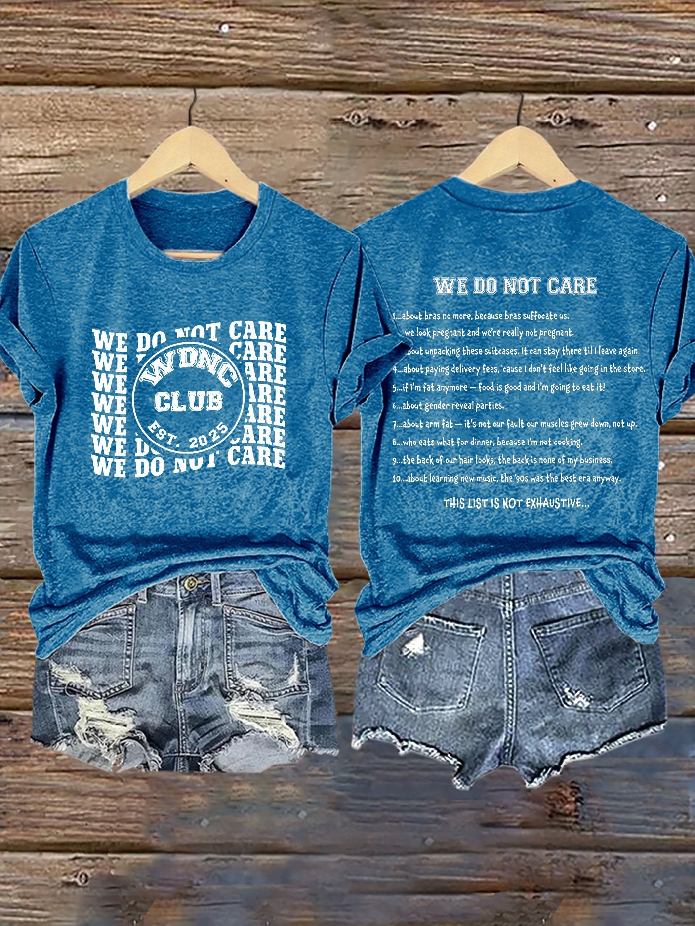 🔥Buy 3 Get 15% Off🔥Retro WDNC Club Est. 2025 We Do Not Care Print T-Shirt