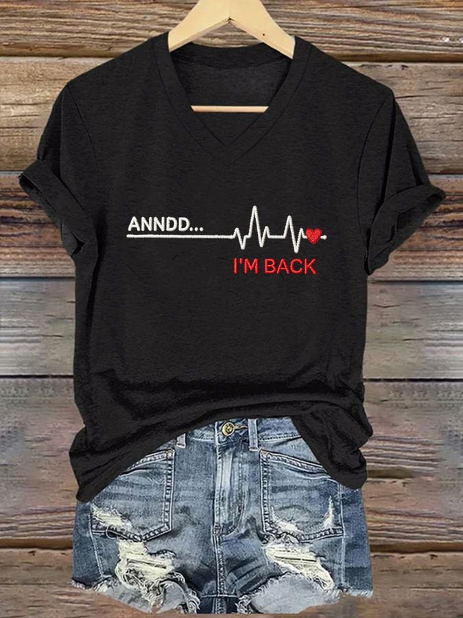 Women's casual heart disease awareness T-shirt