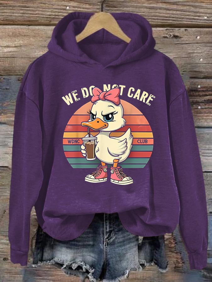 Women's Retro Funny Proud Member Of Club We Do Not Care Menopause Perimenopause Print Hoodie