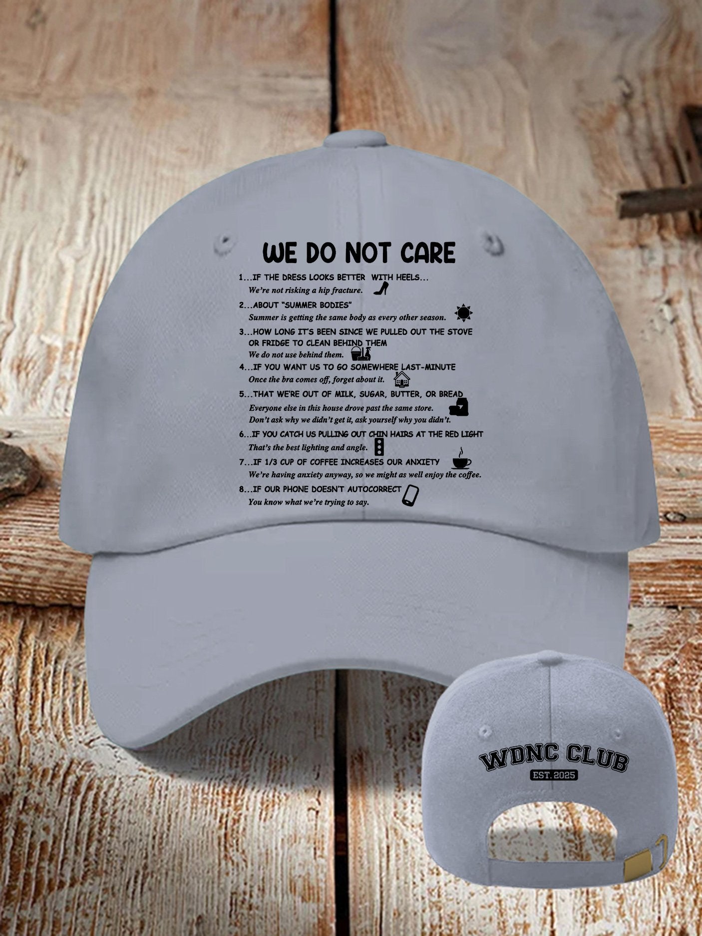 🔥Buy 3 Get 15% Off🔥Retro Funny WDNC Club Menopause Perimenopause Print Baseball Cap