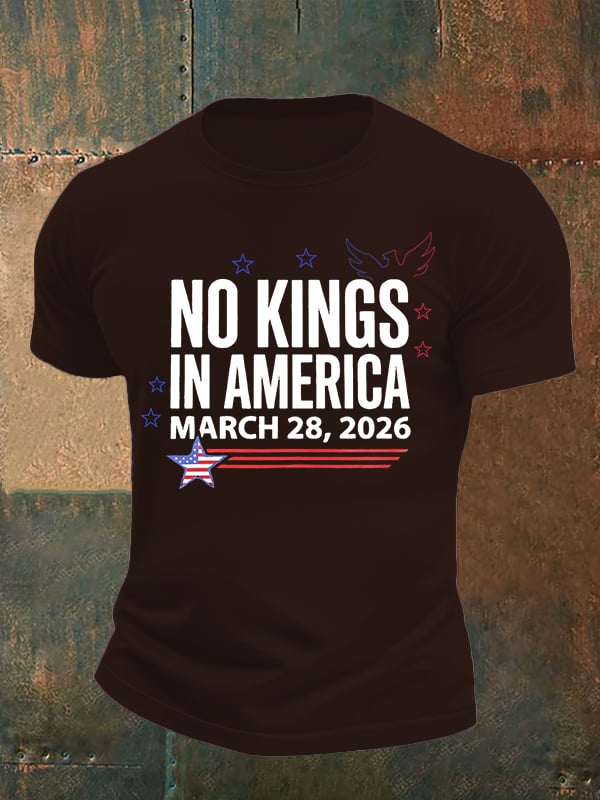 🔥Buy 3 Get 15% Off🔥Men's NO KINGS IN AMERICA Print T-Shirt