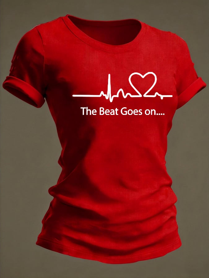 Women's Heart Disease Awareness Crewneck T-shirt