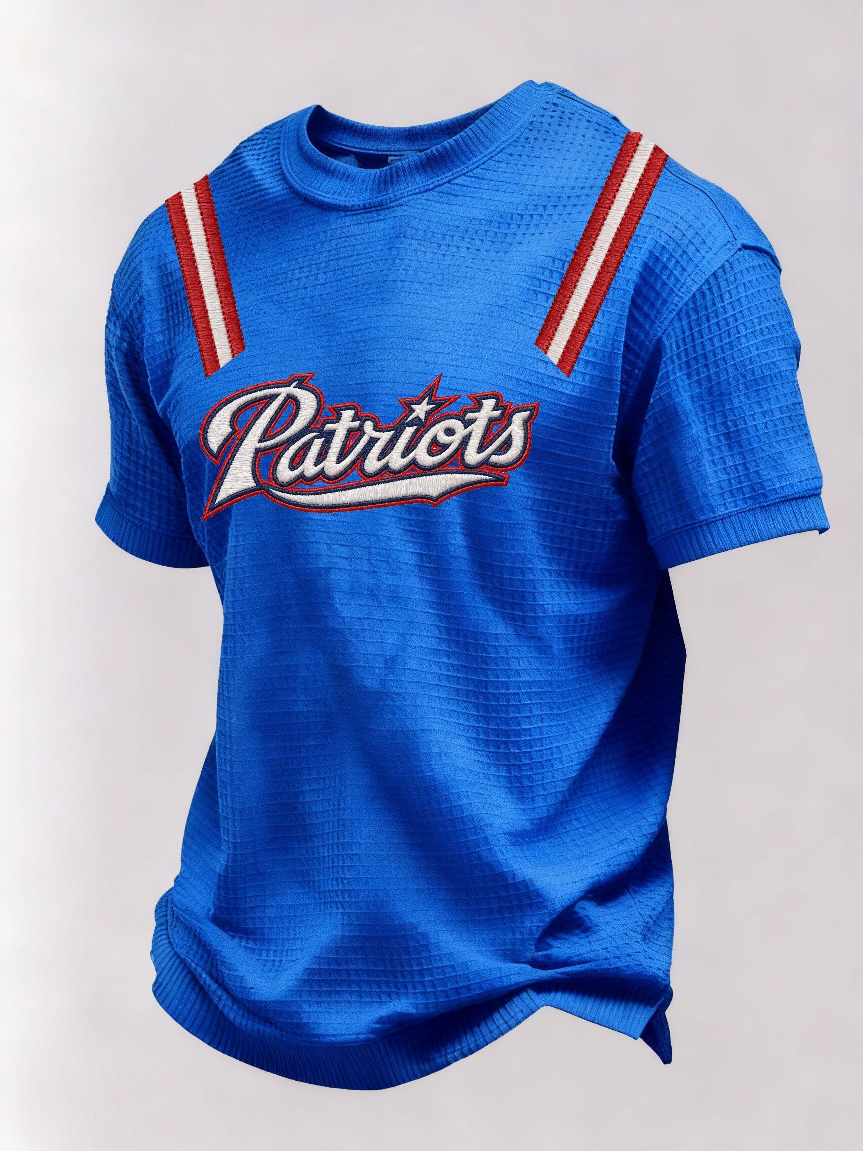 Menโs Football Graphic Waffle Knit Short Sleeve Crewneck T-Shirt