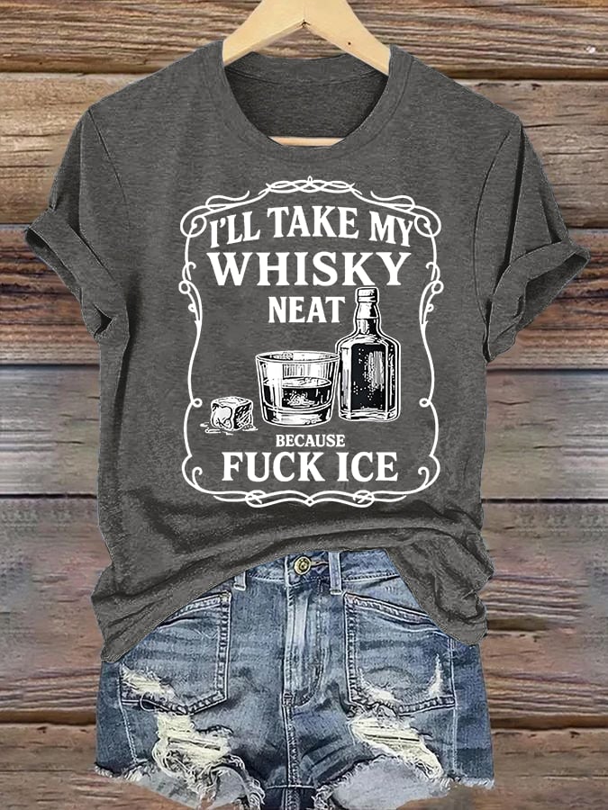Women's Whiskey F*ck ICE Abolish ICE Print T-Shirt