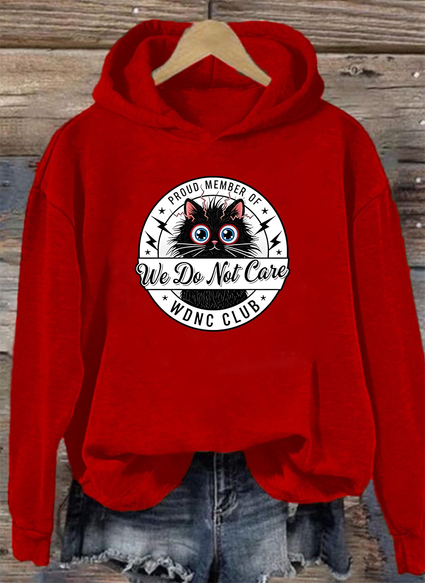 Women's Retro Funny Proud Member Of Club We Do Not Care Menopause Perimenopause Print Hoodie
