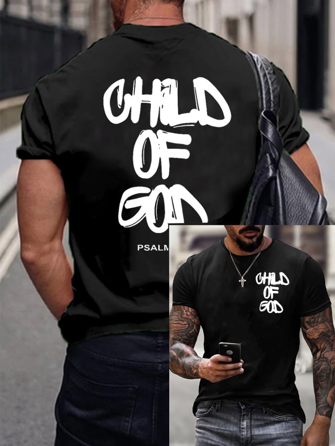 Men's Child of God Printed Casual T-Shirt
