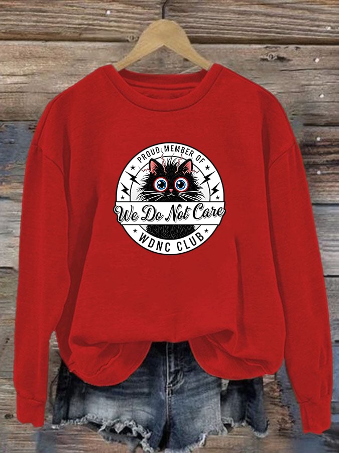 Women's Retro Funny Proud Member Of Club We Do Not Care Menopause Perimenopause Print Sweatshirt