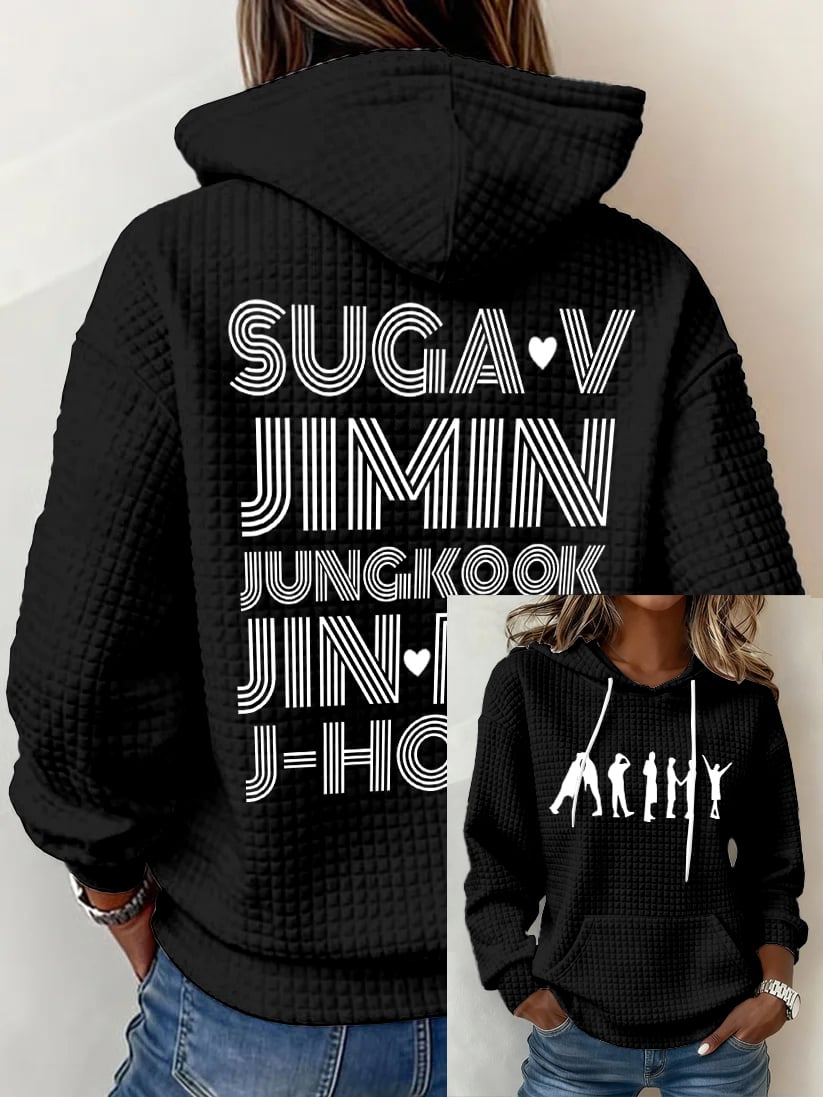 Women's Retro Leisure Print Hoodie