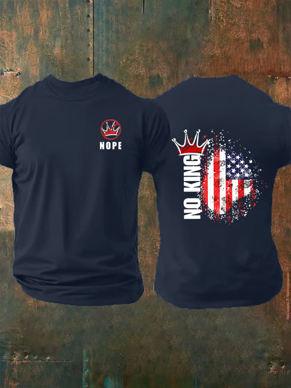 🔥Buy 3 Get 15% Off🔥Men's NOPE No King American Flag Print T-Shirt