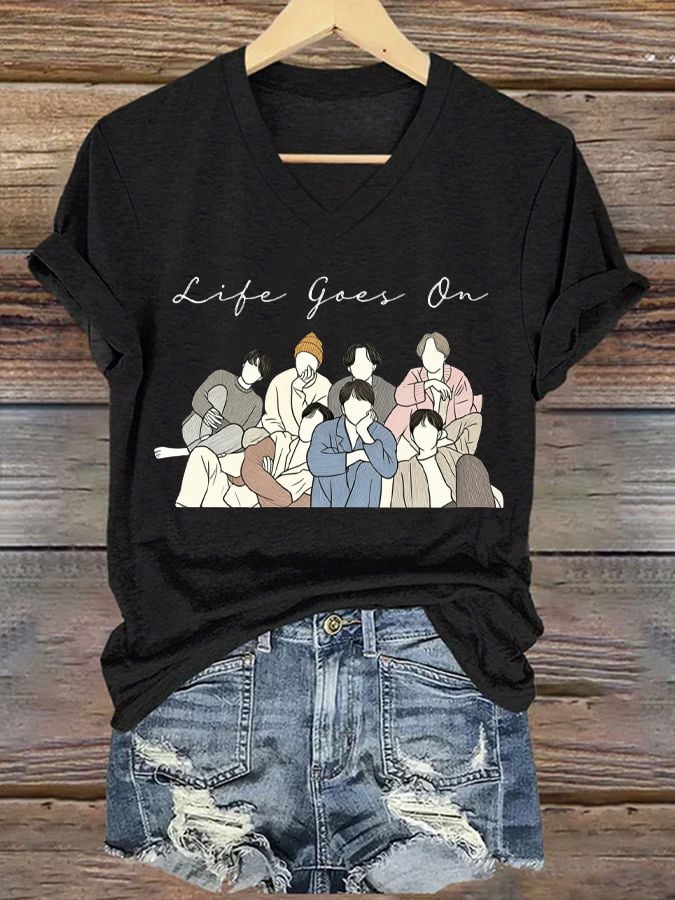 Women's BTS Print Casual T-Shirt