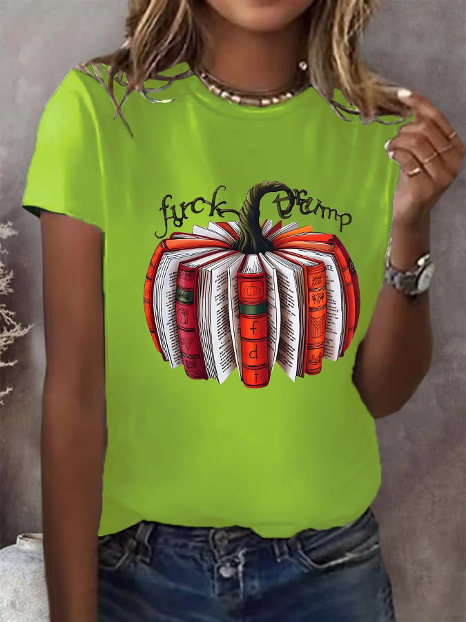 🔥Buy 3 Get 15% Off🔥Women's Fall Book Pumpkin DTF transfer - FDT, Fall Aesthetic print T-Shirt