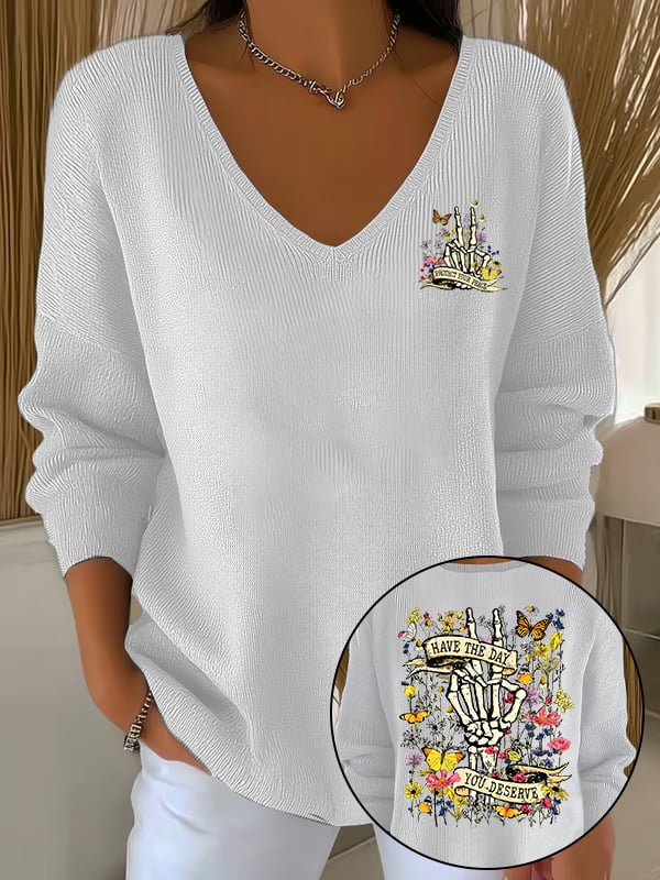 🔥Buy 3 Get 15% Off🔥Women's Flower skull hand gesture Of WDNC Club We Do Not Care Menopause Perimenopause Print Sweatshirt