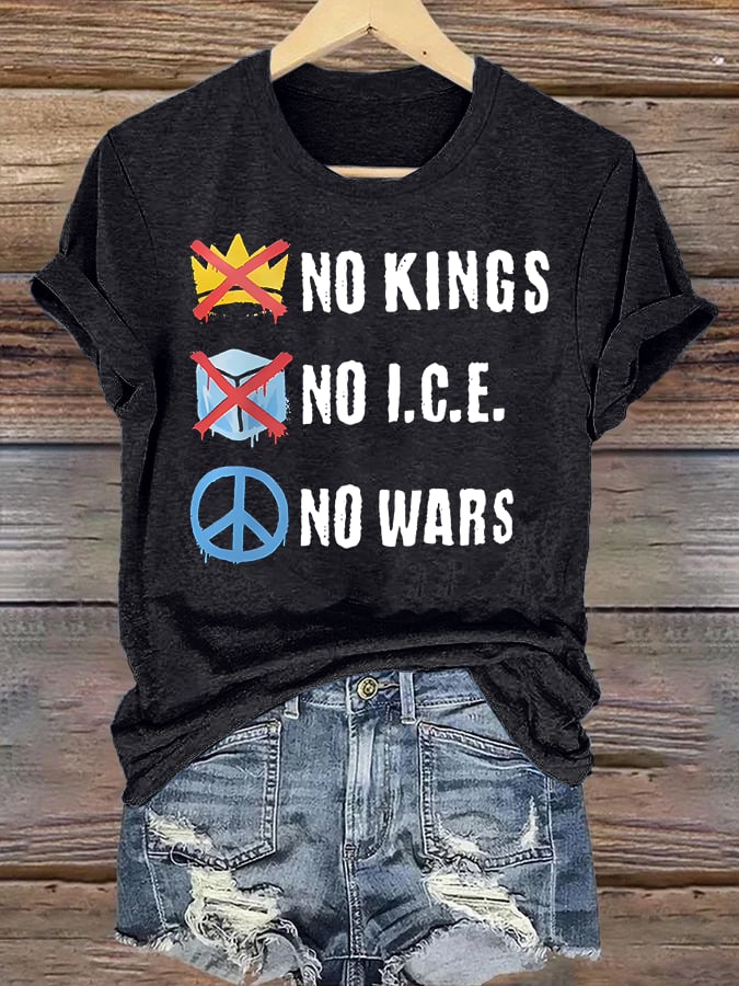 🔥Buy 3 Get 15% Off🔥Women's No Kings Print T-Shirt