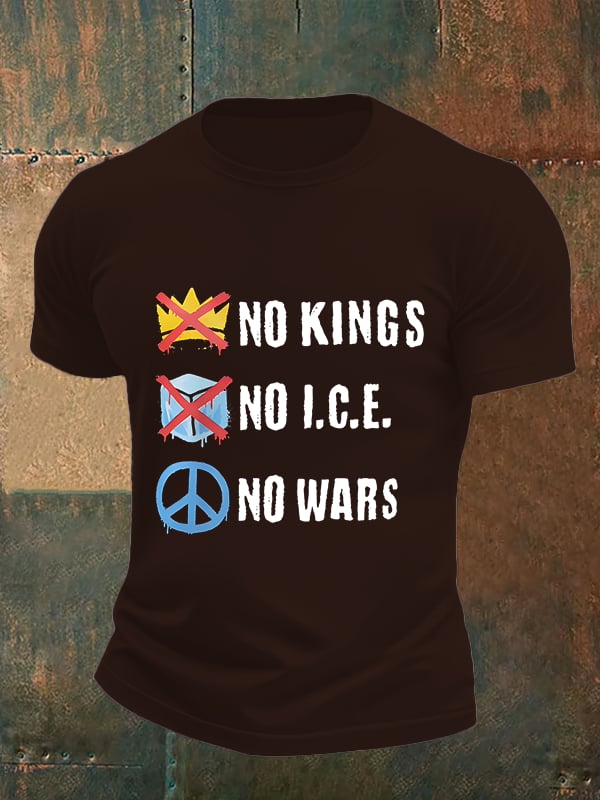 🔥Buy 3 Get 15% Off🔥Men's No Kings Print T-Shirt