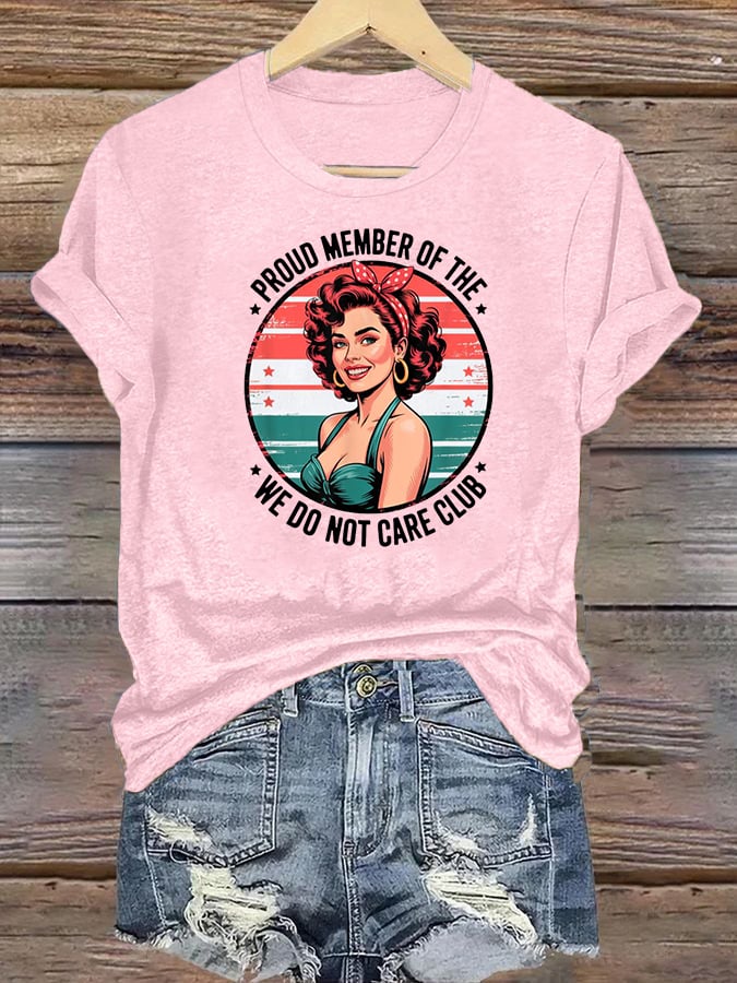 Women's Retro Funny Proud Member Of Club Menopause Perimenopause Print T-Shirt