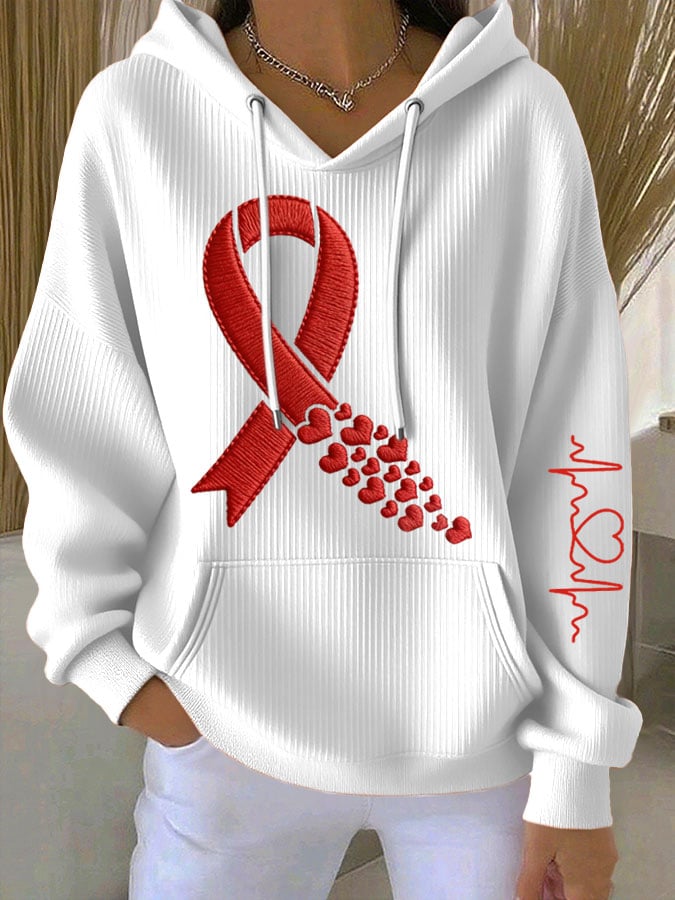 Women's Casual Heart Disease Awareness Hoodie