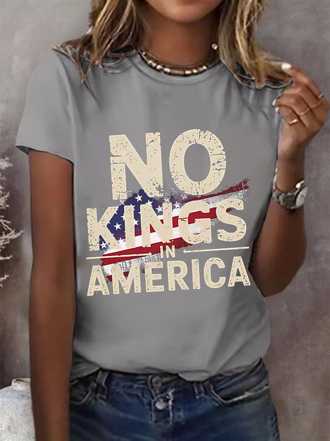 🔥Buy 3 Get 15% Off🔥Women's America has No Kings Printed Casual T-Shirt