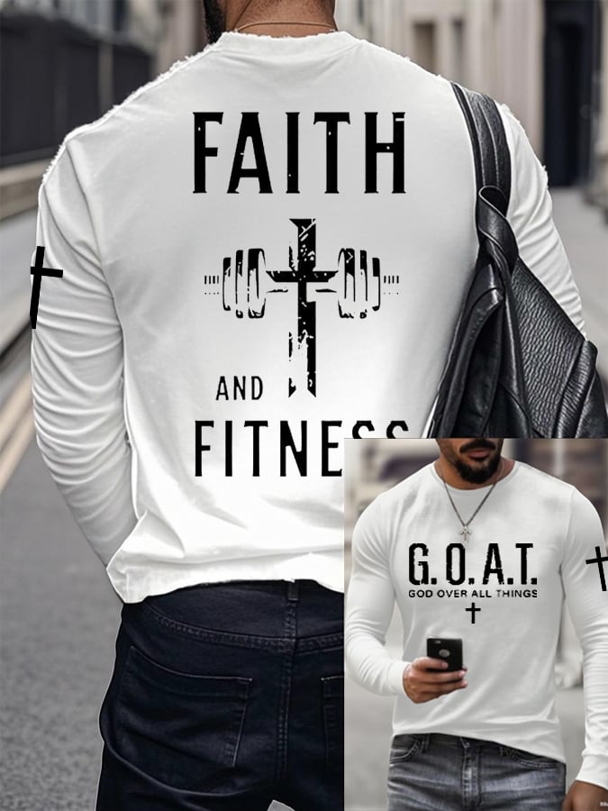 Men's Raven's Gym Faith Printed Long Sleeve Top