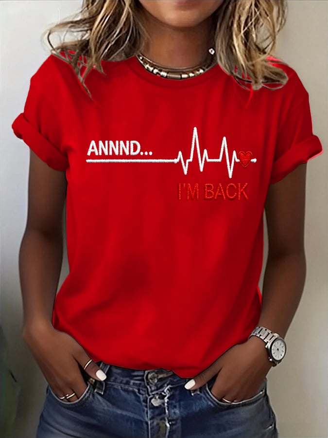 Women's Heart Disease Awareness Print T-shirt
