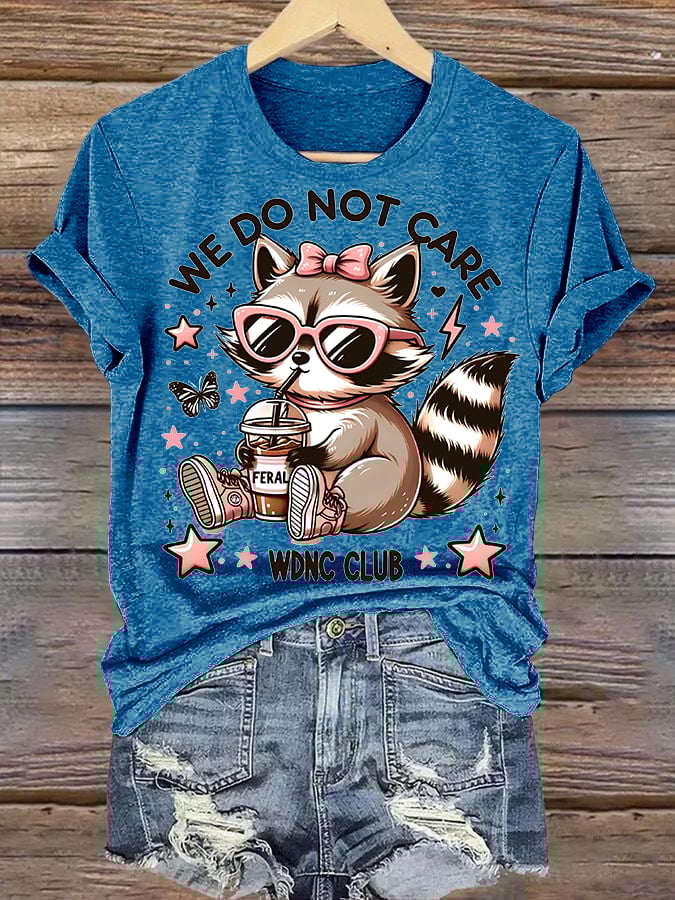Women's Cute little raccoon for Women's WDNC Menopause & Perimenopause Printed T-shirt