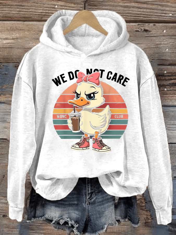 Women's Retro Funny Proud Member Of Club We Do Not Care Menopause Perimenopause Print Hoodie