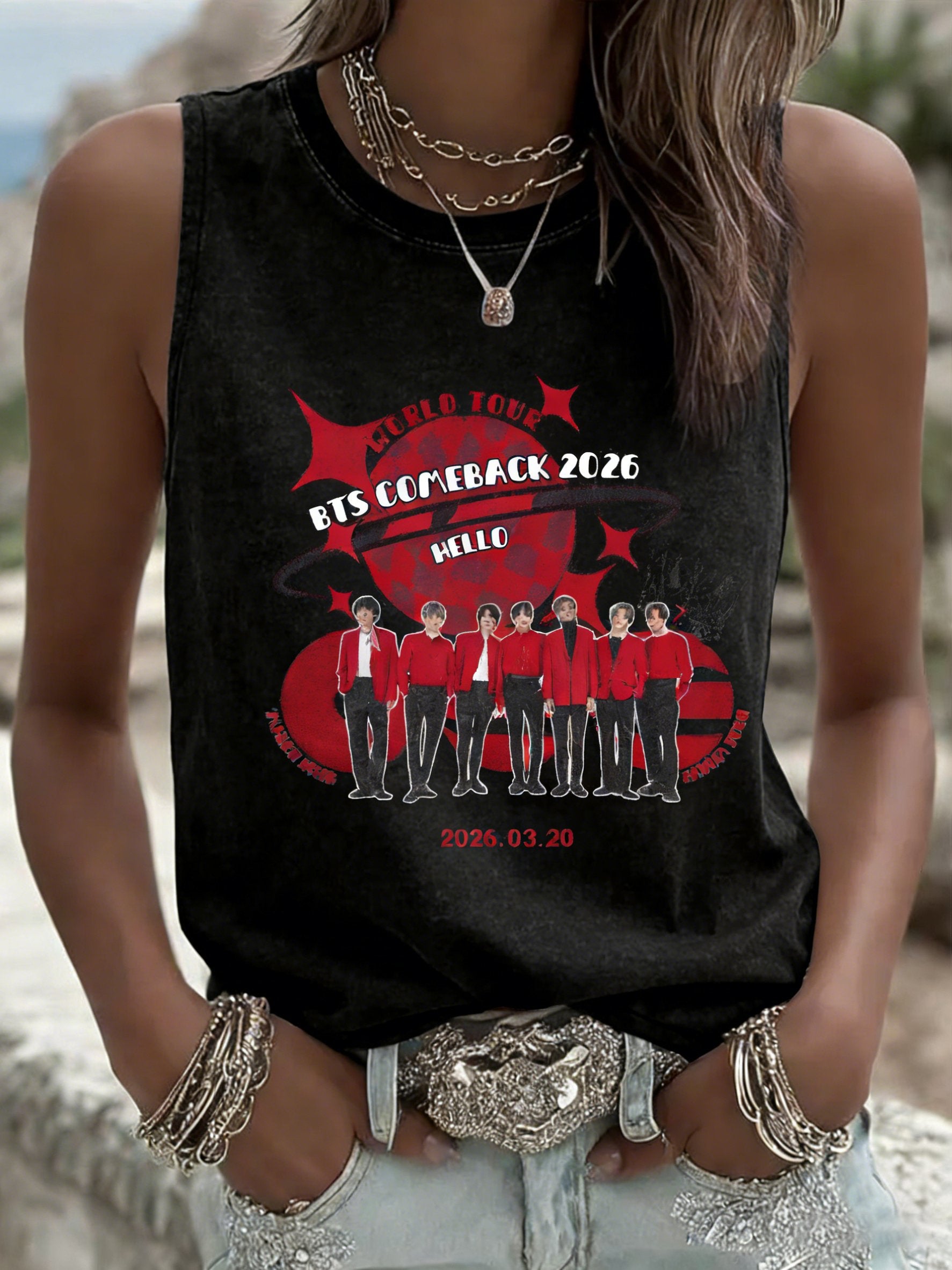 Women's 2026 Music Tour Printed Vest