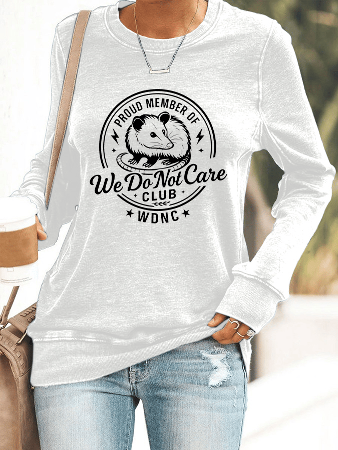 Women's Retro Funny Proud Member Of Club We Do Not Care Menopause Perimenopause Print Knitted Tops