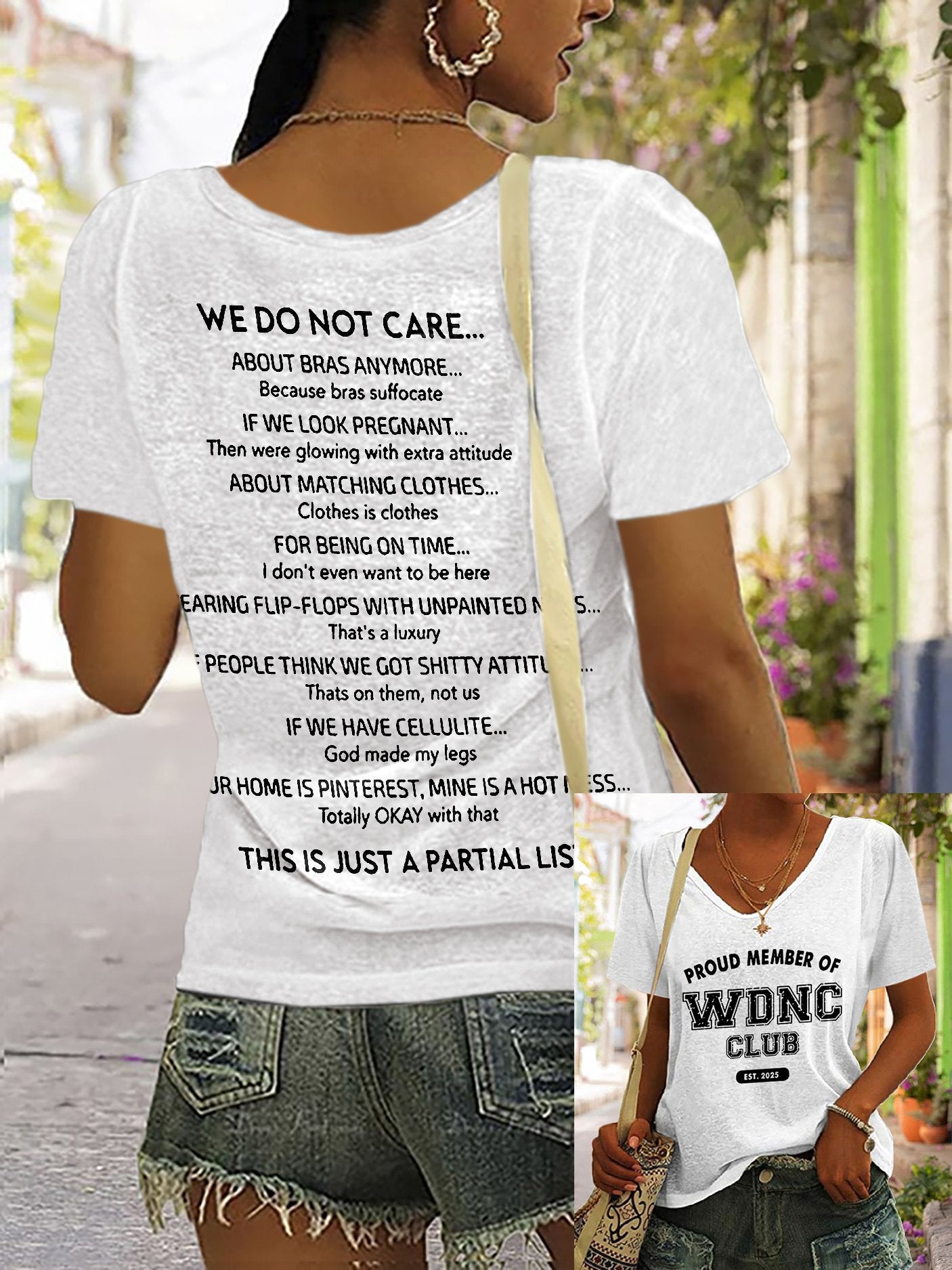 🔥Buy 3 Get 15% Off🔥V-Neck Retro Funny Proud Member Of WDNC Club Est. 2025 Menopause Perimenopause Print T-Shirt