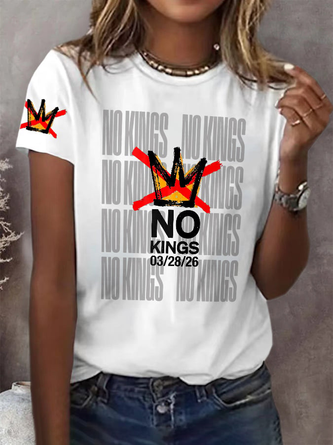🔥Buy 3 Get 15% Off🔥Retro No Kings Day March 28 2026 Print T-Shirt