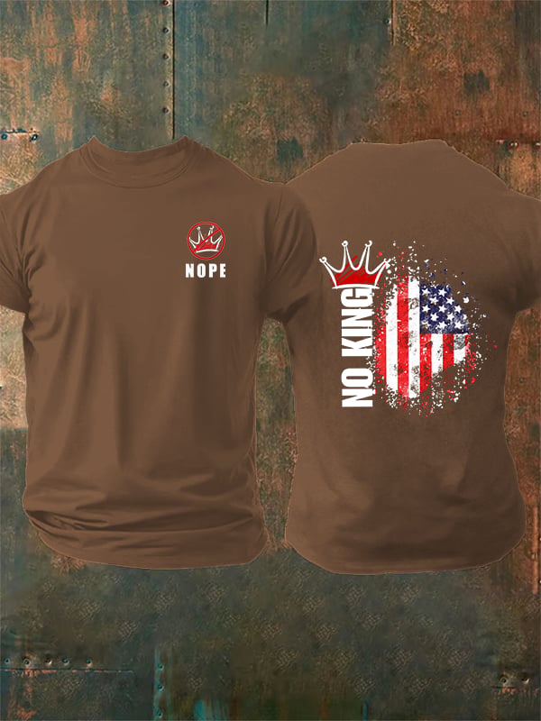 🔥Buy 3 Get 15% Off🔥Men's NOPE No King American Flag Print T-Shirt