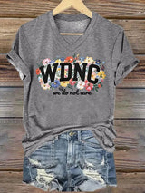 V-Neck Retro Funny WDNC Menopause Perimenopause Print T-Shirt