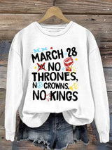 🔥Buy 3 Get 15% Off🔥Retro No Kings Day March 28 2026 Print Sweatshirt