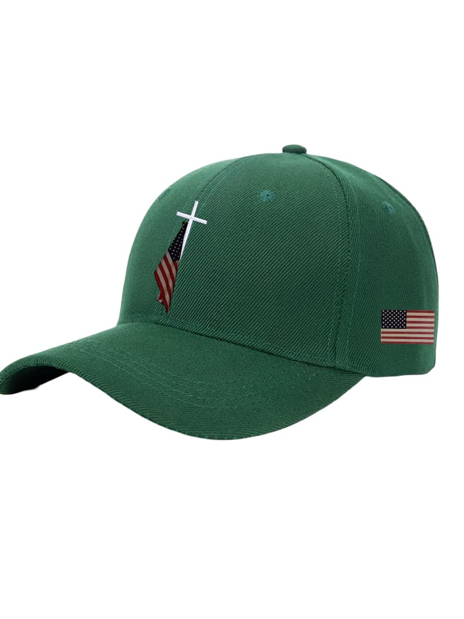 Unisex Flag Cross Print Baseball Cap