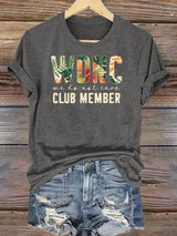 Women's  Retro Funny Proud Member Of Club Menopause Perimenopause Print T-Shirt