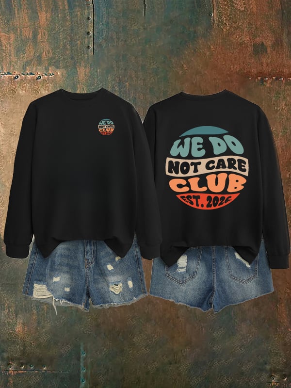 Women's  Retro Funny Proud Member Of Club We Do Not Care Menopause Perimenopause Print   Sweatshirt