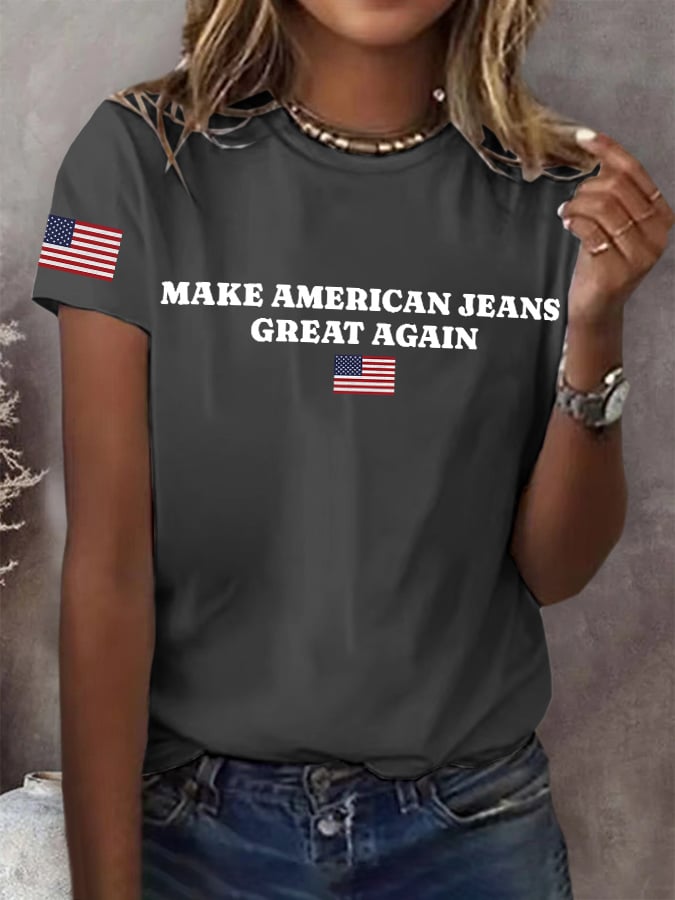🔥Buy 3 Get 15% Off🔥Retro Make American Jeans Great Again Print T-Shirt