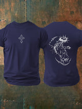 Unisex Fearless Cross Print Acid Washed T-shirt