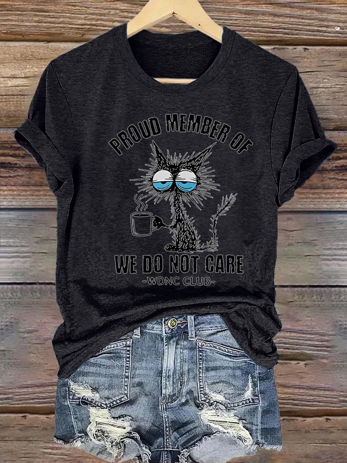 🔥Buy 3 Get 15% Off🔥Women's Retro Funny Proud Member Of Club We Do Not Care Menopause Perimenopause Print  T-Shirt