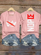 🔥Buy 3 Get 15% Off🔥Women's  Nope, No Kings In America Print T-shirt