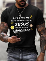Men's Life Gave Me Some Lemons, But My Jesus Turned Them Into Lemonade Faith Faith Printed  Shirt