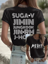 Women's BTS Fan Print Short-Sleeve T-Shirt