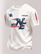 Men’s Football Graphic Waffle Knit Short Sleeve Crewneck T-Shirt