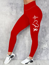 Women's Heart Disease Awareness Print Leggings