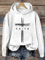 Women'S Faith Printed Casual Hoodie