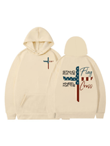 Women's  Stand For The Flag Kneel For The Cross  Printed Casual Hoodie