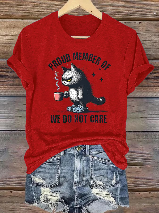🔥Buy 3 Get 15% Off🔥Women's Retro Funny Proud Member Of Club We Do Not Care Menopause Perimenopause Print  T-Shirt
