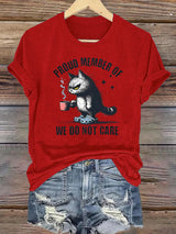 🔥Buy 3 Get 15% Off🔥Women's Retro Funny Proud Member Of Club We Do Not Care Menopause Perimenopause Print  T-Shirt