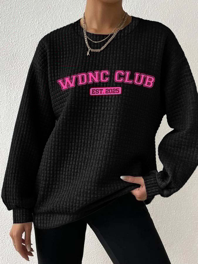 🔥Buy 3 Get 15% Off🔥Retro Funny Funny WDNC Club Est. 2025 Menopause Perimenopause Print Textured Sweatshirt